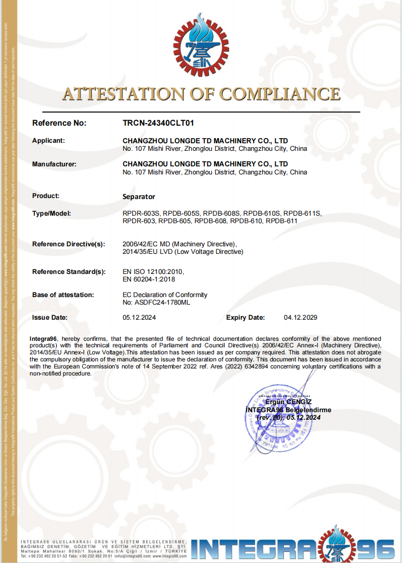 LD Separator Factory Floor and Equipment