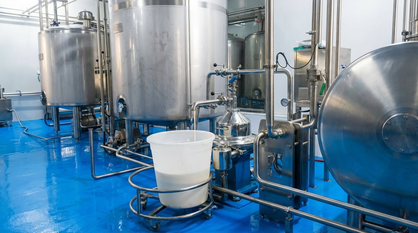 Disc stack separator at dairy plant